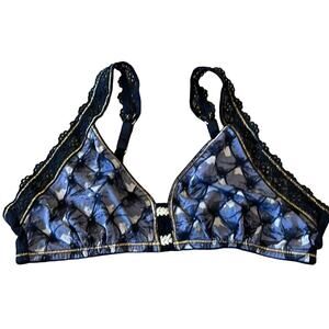 Maaji Black Grey Gold Lace Bra Size M